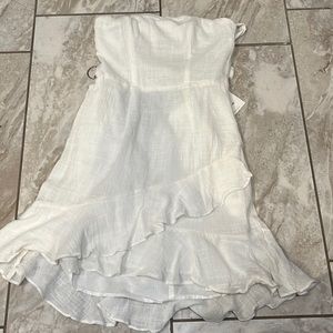 Hello molly white mini strapless dress
